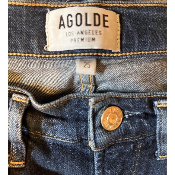 AGOLDE Sophia Revolve Denim Jeans Womens 25 Blue Stretch Ankle Cropped Classic - Picture 3 of 5